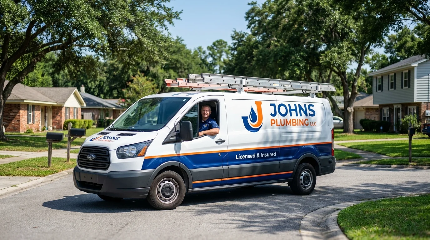 Johns Plumbing LLC service van in Dayton, WA
