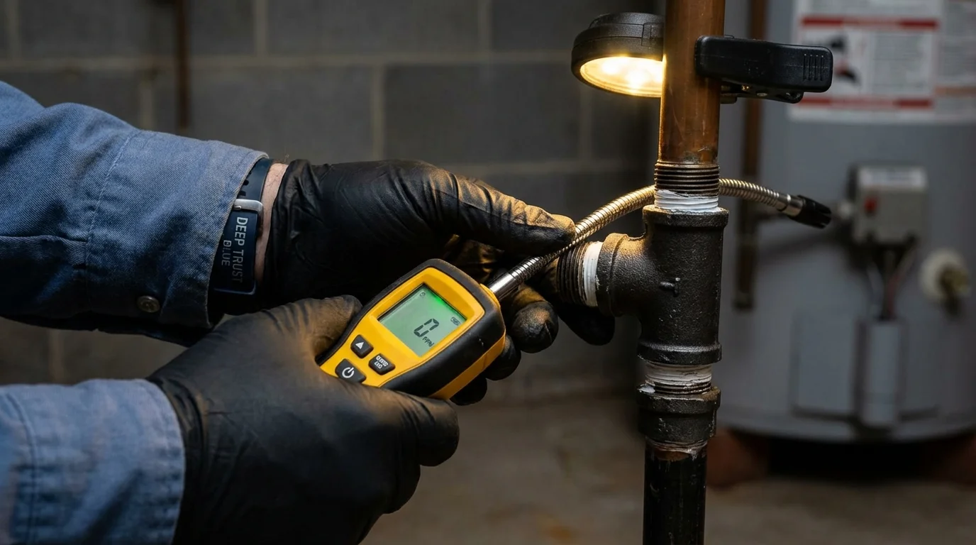Gas leak detection with electronic sniffer by Johns Plumbing LLC in Dayton